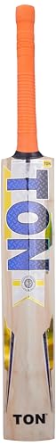 Image of SS Thalla Kashmiri Willow Cricket Bat, 1200 Grams, Short Handle for Men, Premium Willow for Leather Ball, Lightweight, Strong Grip, Shock Absorption, Ideal for Professional Players