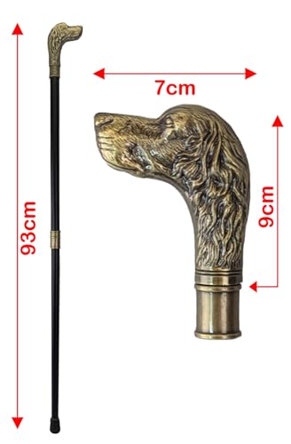Canne de marche tête de chien 93 cm Middle-England en métal