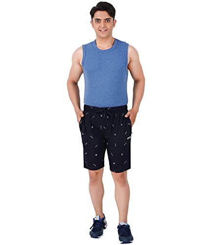 Image of FEEL TRACK Men Cotton Printed Shorts