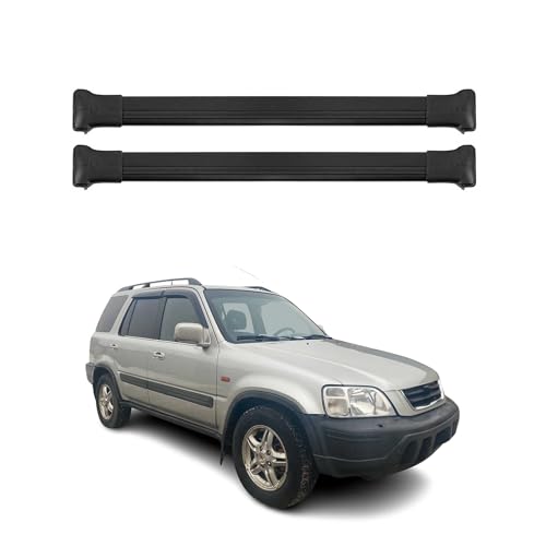 OMAC Barres de toit compatibles avec Honda CR-V I 1995-2001 | Barres de toit Porte-bagages de vélo Coffre de toit Barres de toit Barres transversales Aluminium Noir
