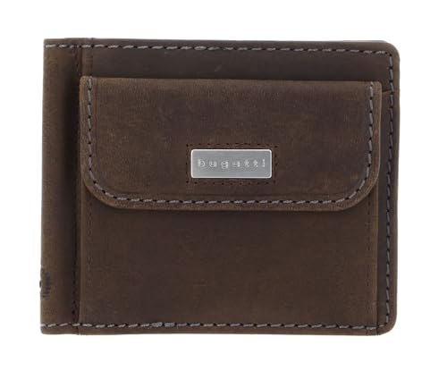Portefeuille bugatti Hunter Dollarclip en cuir veritable marron 8CC - 3