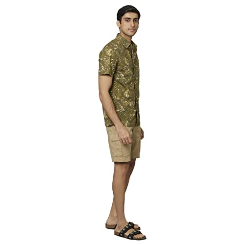 Image of Celio Printed Green Short Sleeves Shirts