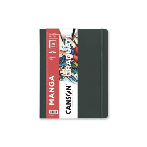 Lot de 5 Carnet 40 feuilles Canson® Graduate Manga 21,6x27,9 200g/m², papier lisse blanc