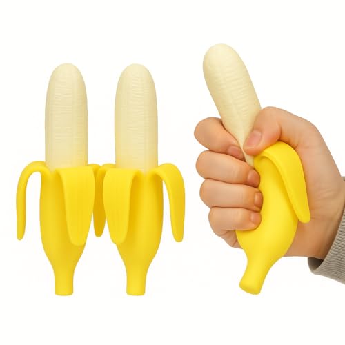 APOMOONS Juguete Plátano, Falsa Banana, Juguetes Antiestrés, Juguetes de Frutas, Regalos para Fiestas Infantiles, Banana Squishies Juguete, plátano simulado, Juguete para aliviar el estrés