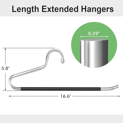 Ultra Heavy Duty Hanger, Wetsuit-Hanger 10 Packs, Hanger for Wetsuit, Motorcycle Suit, Winter Coast, Marine Dress, Life Jackets, Cycling Clothes (Extended Wide: 16.5 inches)