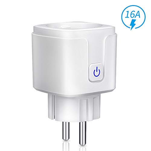 Prise connectée Wi-Fi ANOOOPSYCHE intelligente Mini prise Alexa Wifi avec fonction minuterie télécommandée, contrôle de l'application fonctionne avec Amaon Alexa, Google Home et IFTTT, 16A 3680W