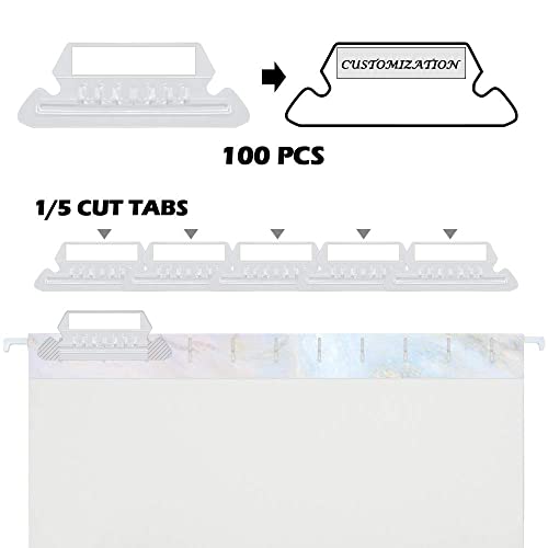 Magdurnus Hanging File Folders,Pretty Marble Design,Letter Size With 1/5 Adjustable Cut Tabs, Assorted 3 Decorative Styles,Drawer,Desk And Cabinet Use（12-Pack） #TOP2