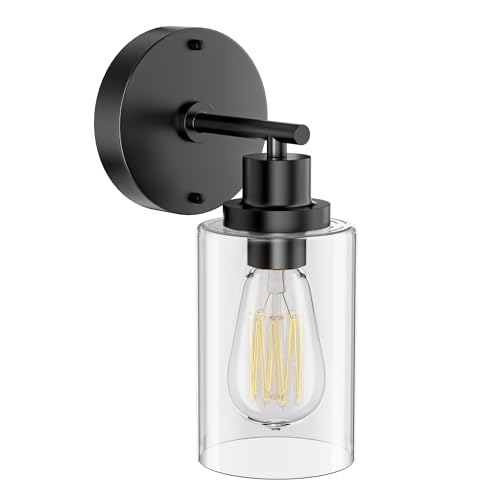 GORDNWE 1-Light Bathroom Wall Sconce, Matte Black Vanity Light, Modern