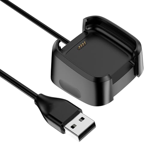 Charger for Fitbit Versa 2 (Not for Fitbit Versa/SE/Lite) Charging Cable Stand Station Replacement USB Charger Dock for Versa 2 Smartwatch 100cm Black