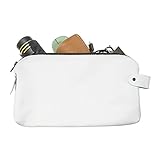 Large All Purpose Dopp Kit Utility Bag (Cords, Chargers, Tools, School / Office Supplies) Handmade by Hide & Drink :: White