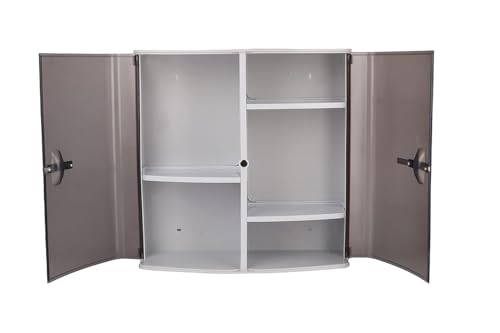 Nayasa Plastic Bathroom Cabinet | Storage Unit Cabinet (Grey, Big...