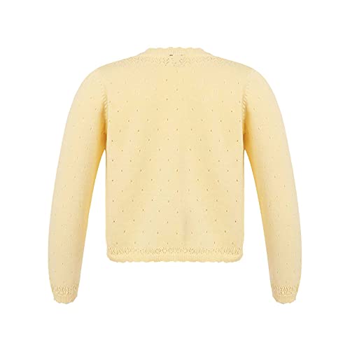 Hularka Children Knitted Cardigan Sweater Long Sleeve Lace Flower Bolero Shrug Flower Girls Dress Cover Up Outerwear2