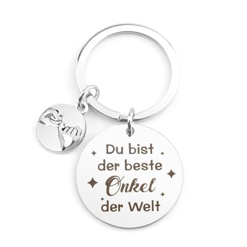 LmashRbaiw Regalo para tío, regalo para tío, llavero de cumpleaños, mejor tío del mundo, regalo de cumpleaños del sobrino sobrino para tío, plateado, Normale