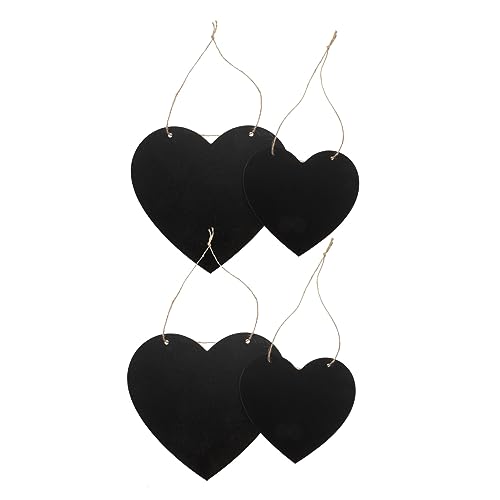 HOODANCOS 4Pcs Heart Hanging Chalkboard Plaque for Home Decor Unique Door Art Decoration Versatile Wall Hanging Sign for Shops Cafes and Parties