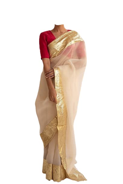 Pink Beauty Women's Fashion Designer Organza Gotta Patti Saree For Wedding/Haldi/Mehandi.