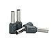 Fidioto Grey 1000pcs AWG12 Wire Ferrules Terminals Kit, Terminal Connector Wire Insulated Cord Pin Ends Terminals for Electric, Industrial, Chemical Industry, Power Control System, etc.