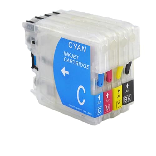 SErgcrFXb LC38 LC39 LC61 LC65 LC980 LC985 LC990 LC1100 Cartucho de Tinta Recargable Compatible con Suministros de Impresora DCP-J125 185C 195C J315W DCP-J140W 145C 165C