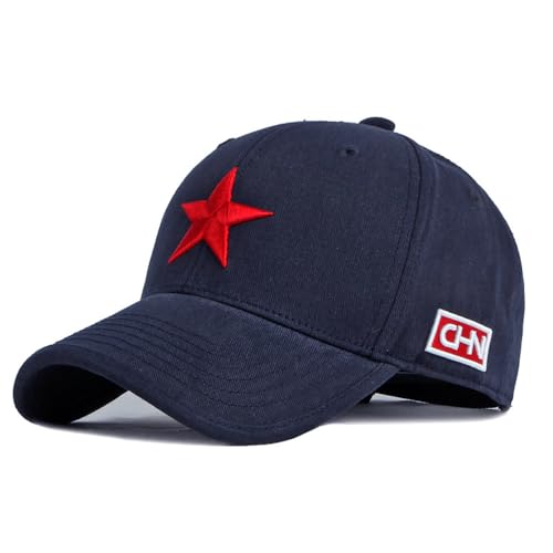 Gorra de béisbol de algodón con bordado de estrella roja miniatura 1