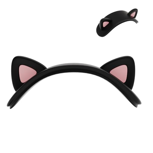 Oreilles de chat pour AirPods Max coque silicone en noir