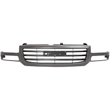 Grill Compatible with 2003-2006 GMC Sierra 1500|2007 GMC Sierra 1500 Classic|2003-2004 GMC Sierra 2500 Replacement for 19130790 GM1200476 Front Bumper Textured Grille Gray+Black PlasticABS