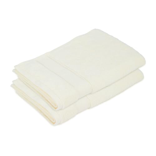 Image of BOUTIQUE LIVING Luxe Loom 100% Cotton 550 GSM Cream Hand Towels - Pack of 2