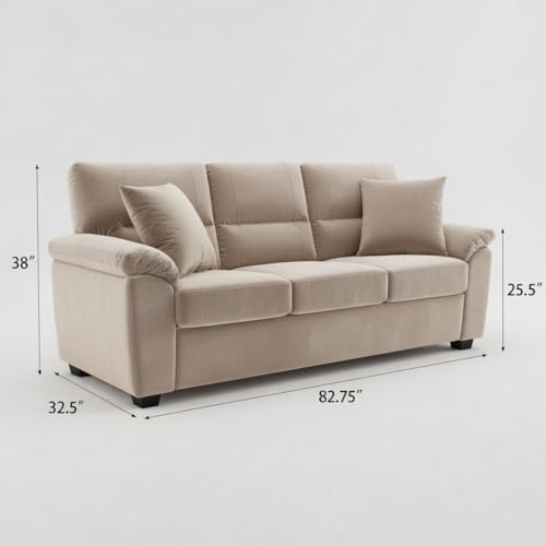 Image of Anderson Sofa Set for Living Room | Sectional Sofas | Premium Leather Sofa for Home Office | Leather Sofa Set | Leatherette Sofa (Beige Fabric, 3+2 Seater)