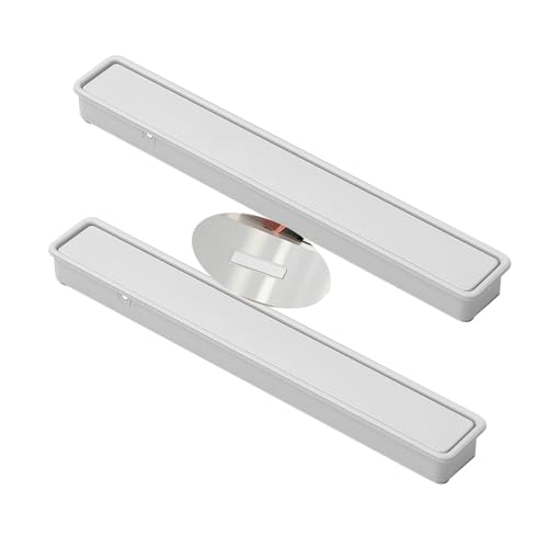 2 piezas Tiradores empotrados deslizantes Asa abatible Manijas ocultos Aleación aluminio mango invisible Manillas cajón picaportes cocina Armario Perilla Gabinete Multicolor (100mm,blanco)