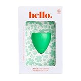 Hello Period Cup Low Cervix Menstrual Cup | Award Winning Reusable Soft Flexible Alternative to Pads & Tampons | Sustainable Feminine Hygiene | Leak Proof | Holds 28ml | 45mm Diameter, 47mm L (Large)