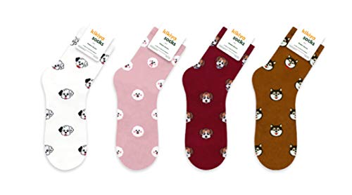 Gudetama Sanrio Ankle Socks Women Crew Socks - 4Pair Set (Dog-1)