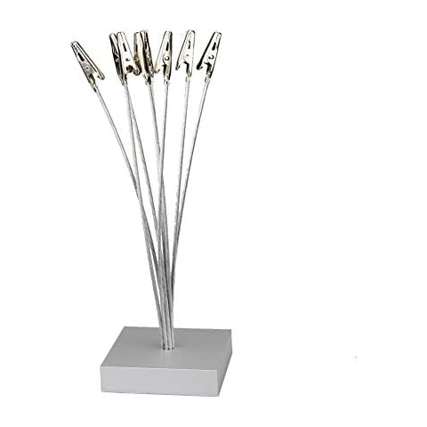 Cube Base 8-Branch Tree Style Memo,Photo Clip,Paper Holder,Table Number Holder for Wedding Party Sliver Cover
