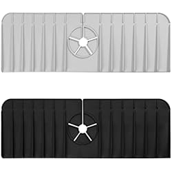 Silicona Fregadero 2PCS Alfombrilla de Grifo de Silicona, Alfombrilla de Goteo de Silicona, Alfombrilla de Silicona para Grifo, protección contra salpicaduras para encimera, fregadero, cocina, autocaravana, baño, bar