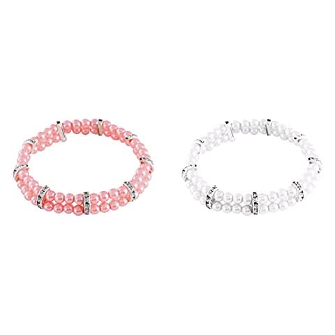 2 Pcs Pet Necklace Elastic Pearl Collar for Cats and Dogs Decorative Items for Cats and Dogs Cover