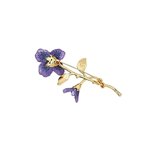 Broche Accesorios elegantes de moda for mujer, broche de flores bordado degradado púrpura, broche de lujo for banquete de boda, accesorios Broches para Ropa