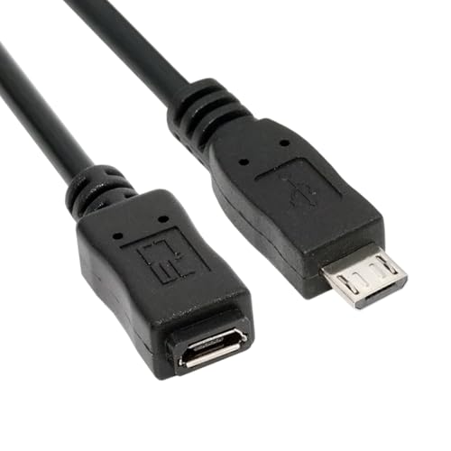 CY Câble d'extension USB 2.0 Micro USB 5 broches mâle vers femelle - Données et alimentation haut débit (20 cm)