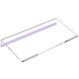 Richboom Computer Keyboard Stand for Desktop, 11.8" Tiny Clear Acrylic Keyboard Riser 78 Keys Compact Keyboard Lift for Desk Ergonomic Short Keyboard Holder Tray with White and Purple Silicone Strip