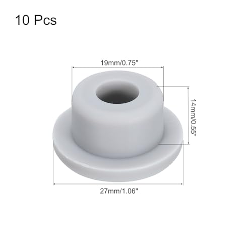 Image of MECCANIXITY High Temp Silicone Plugs, Dia 19mm /0.75 Inch, T Shaped, Grey, Pack of 10 (OD 27mm /1.06 Inch)
