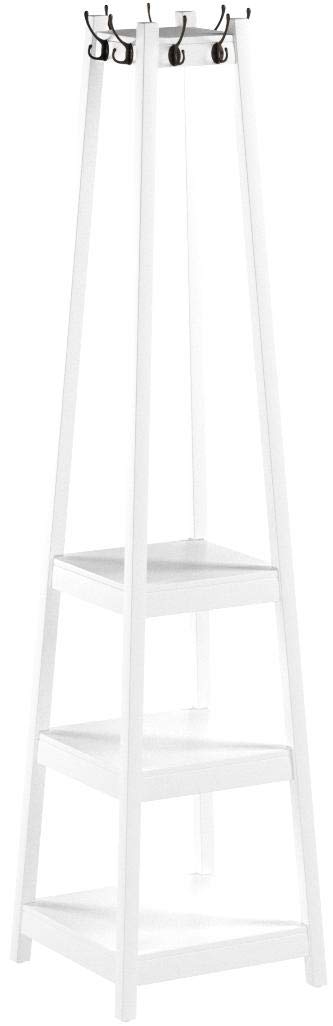 Roundhill Furniture – Appendiabiti Da Terra In Metallo – 9 Ganci – Bianco Con Accenti Rovere – 190 Cm - 3