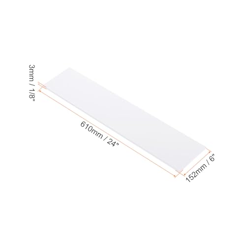 Image of 24 inch x 6 inch x 1 /8 inch HDPE Plastic Sheet, High Density Polyethylene Sheet Cutting Board White Solid Block, [for DIY, Home Floor]