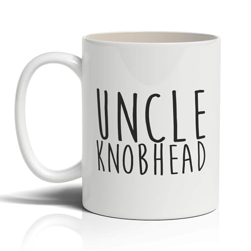 Punkcards - Uncle Knobhead Mug, Funny Mugs, Uncle Birthday Gifts, Secret Santa Gift, Microwave Safe, 11oz Ceramic, Made in UK