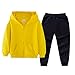 Toddler Boys Girls Fall Clothes Outfits Solid Long Sleeve Crewneck Sweatshirt with Pants Outfits (E-Yellow, 7-8 Years)