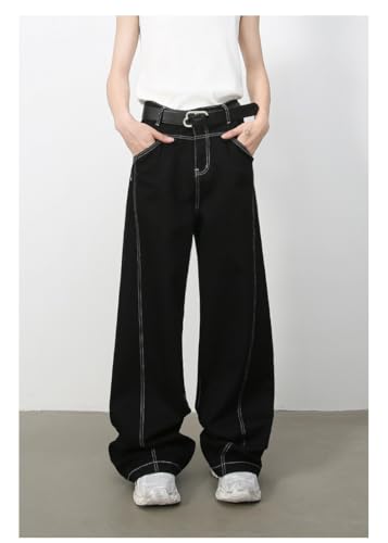 Men's Denim Jeans American High Street Wide Leg Loose Casual Commuting Weekend Daily Pants for Men2