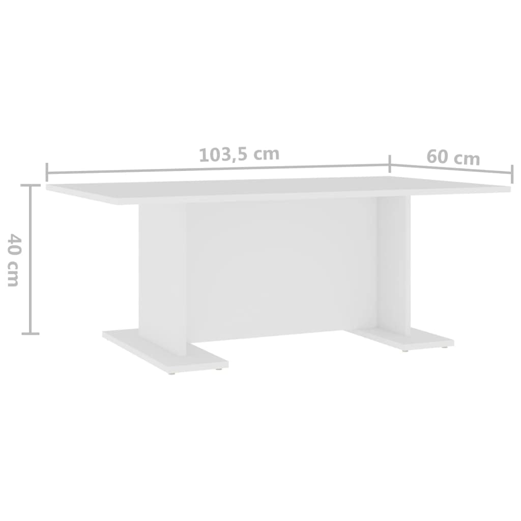 Couchtisch Weiß 103,5x60x40 cm Spanplatte