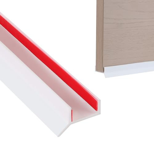 SWAWIS 1.7cmx3m Sockelprofil Sockelblendenprofil Weiß, Abdichtungsprofil für Küchensockel Silikon, Sockelleiste Küche für 15mm 16mm 17mm Holzstärke, Wind- und Staubdicht