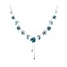 Glamorousky Elegant Rose Necklace with Blue Austrian Element Crystals (1029)