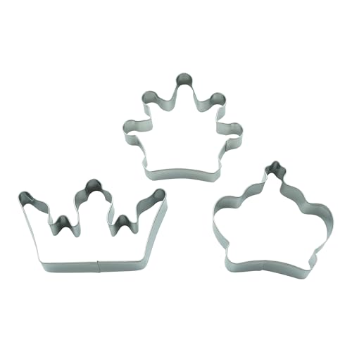 BekkiB - Set di 3 tagliapasta "Corone" – tagliapasta reale – per cuocere biscotti – In acciaio inox e lavabile in lavastoviglie – 998808