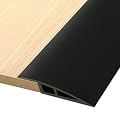Floor Transition Strip Vinyl Door Threshold Flooring Transition Strip Self Adhesive Carpet Edging Strip for Laminate Doorway Edge Threshold from 1/5" to 2/5" (Black, 3.3 Ft)