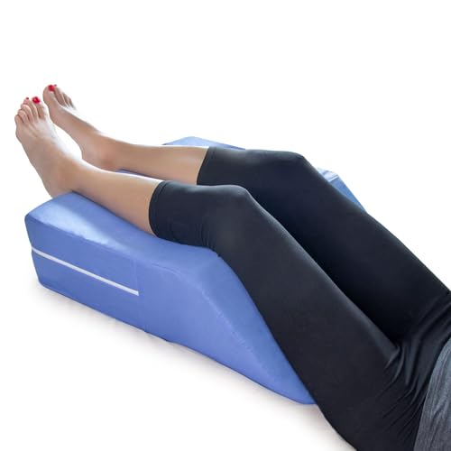 DMI Wedge Pillow, Leg Pillow, Bolster Pillow, FSA Eligible Incline Pillow for Leg Elevation, Snoring, Circulation, Pregnancy, Sciatica, Leg Rest or Foot Elevation, Blue, 24 x 20 x 6