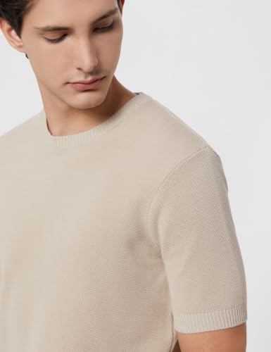 Image of Amazon Brand - Symbol Men's 100% Cotton Textured T-Shirts | Flat Knit |Round Neck | Half Sleeve | Available in Plus Sizes