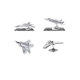 Set of 4 Metal Earth 3D Laser Cut Lockheed Martin Plane Models: F-35 Lightning - F-22 Raptor - RQ-170 Sentinel - SR-71 Blackbird
