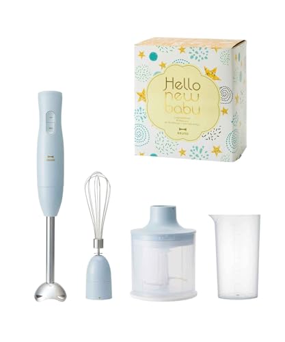 BRUNO ブルーノ マルチスティックブレンダー ハンドブレンダー ブレンダー ミキサー 1台5役 (混ぜる つぶす 刻む 砕く 泡立てる) 離乳食 出産祝い ブルーグレー 水色 BOE140-BGY 1705450のサムネイル